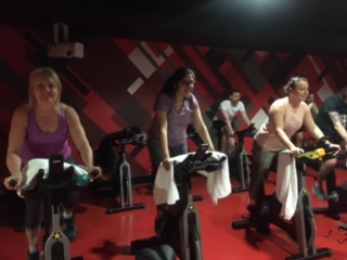 Riders taking part in a class at the Joyride studio